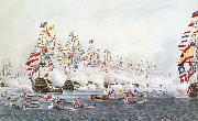 unknow artist Flottparad in Portsmouth the 23 Jun 1814 to remembrance of one besok of the presussiske king ochh the Russian emperor oil on canvas